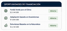 Vista del marketplace de soluciones climáticas